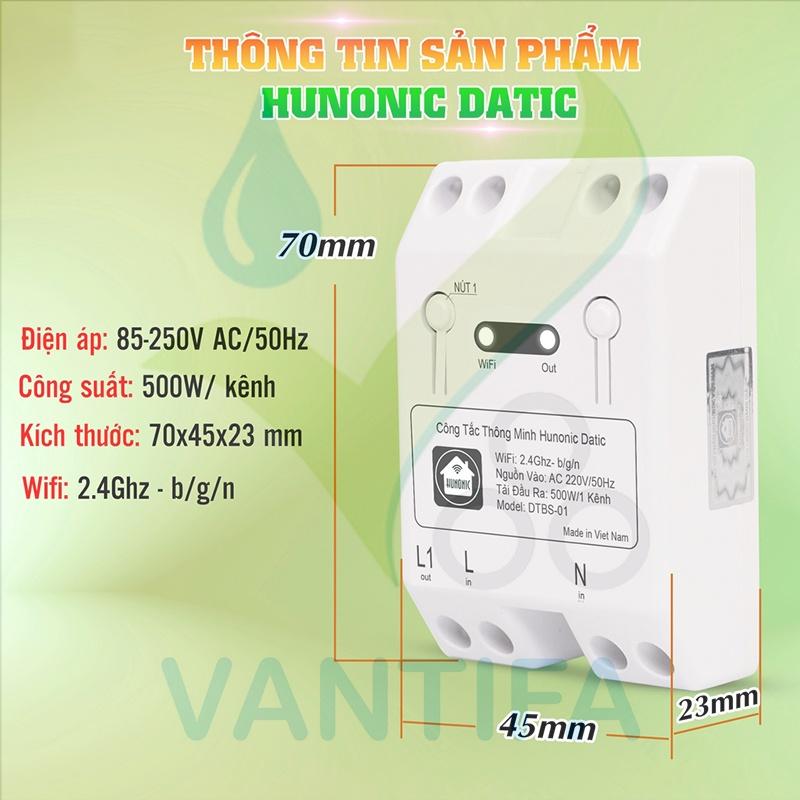 Công Tắc Thông Minh Hunonic Datic - tắt mở từ xa wifi, hẹn giờ tự động