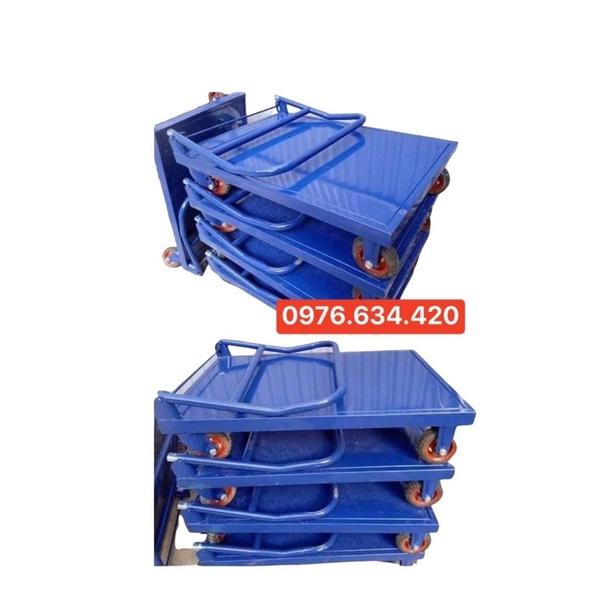 Xe đẩy hàng 4 bánh gấp gọn tải trọng 300-500kg mặt sàn phẳng