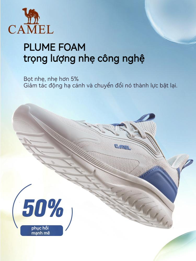 Giày Chạy Bộ Nam CAMEL Mới Siêu Nhẹ Giày Đế Mềm Lưới Hấp Thụ Thể Dục Dây Nhảy Giày