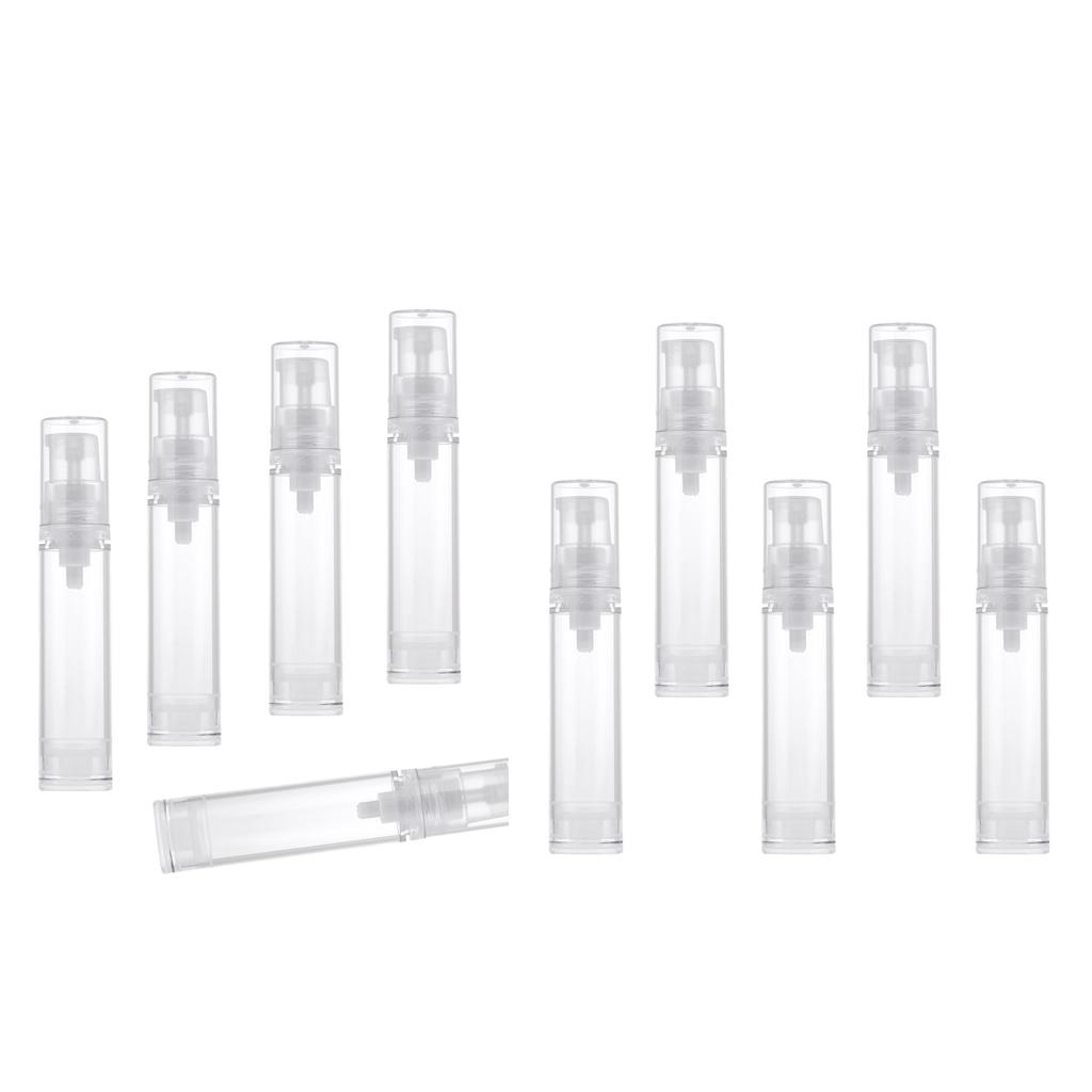 10pcs 10ml Airless Vacuum Pump Tubes Travel Cosmetic Containers Bottles