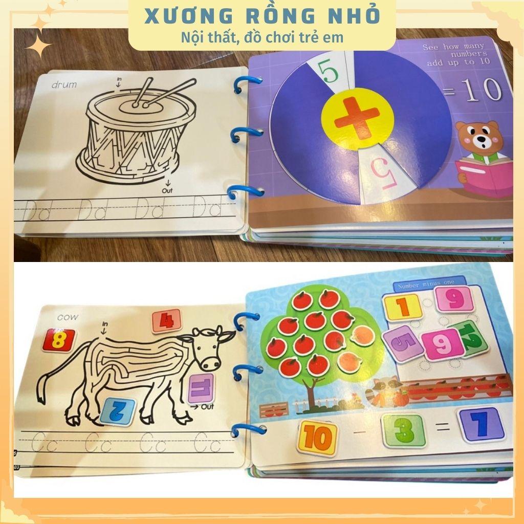 Học liệu bóc dán montessori 17, 31 chủ đề giáo dục sớm thông minh cho bé, bảng bận rộn quiet book, busy board