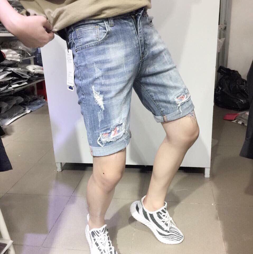 Quần Shorts Jean Nam Co Giản Mạnh BH 10