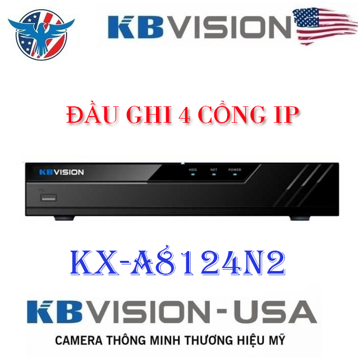 Đầu ghi hình camera IP 4 kênh KBVISION KX-A8124N2 - Hàng chính hãng