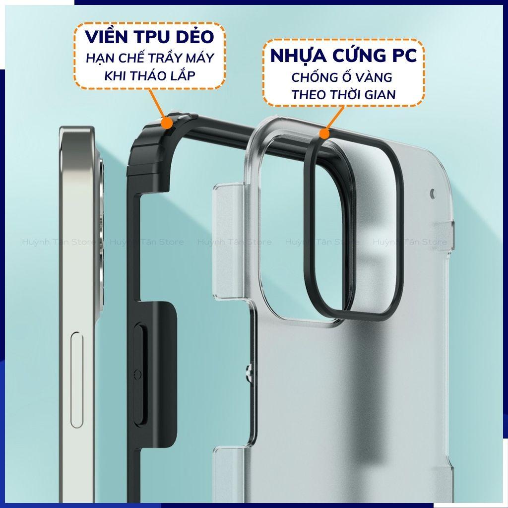 Ốp lưng ip 12 pro max ip 12 pro chống sốc bảo vệ camera chống vân tay nhám viền màu ver 2 phụ kiện huỳnh tân store
