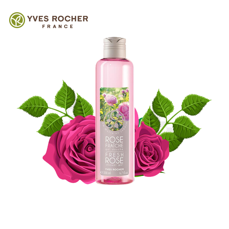 Gel Tắm Yves Rocher FRESH ROSE 200 ML