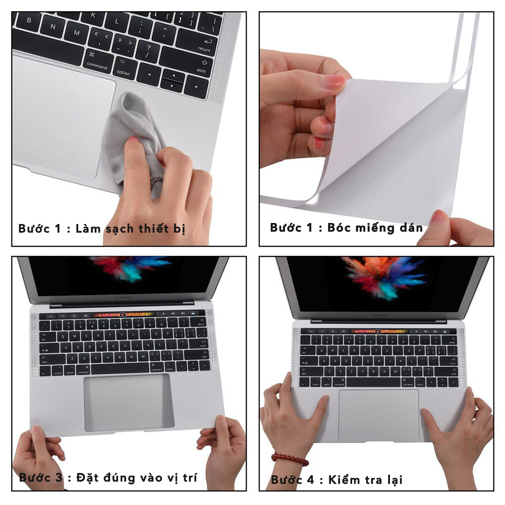 COMBO Miếng Dán Kê Tay + Trackpad dành cho Macbook đủ dòng - Chính Hãng JRC