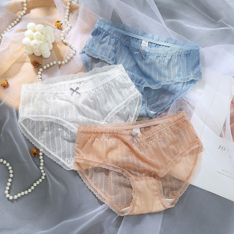 Combo 5 Quần lót nữ ren cao cấp chất liệu cotton ren lưới sọc kháng khuẩn thoáng mát siêu tôn dáng - Tada 2316