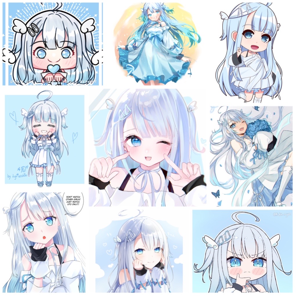 Ảnh dán Sticker Amatsuka uto 30-60 cái khác nhau/ tranh dán Hololive amatsuka uto