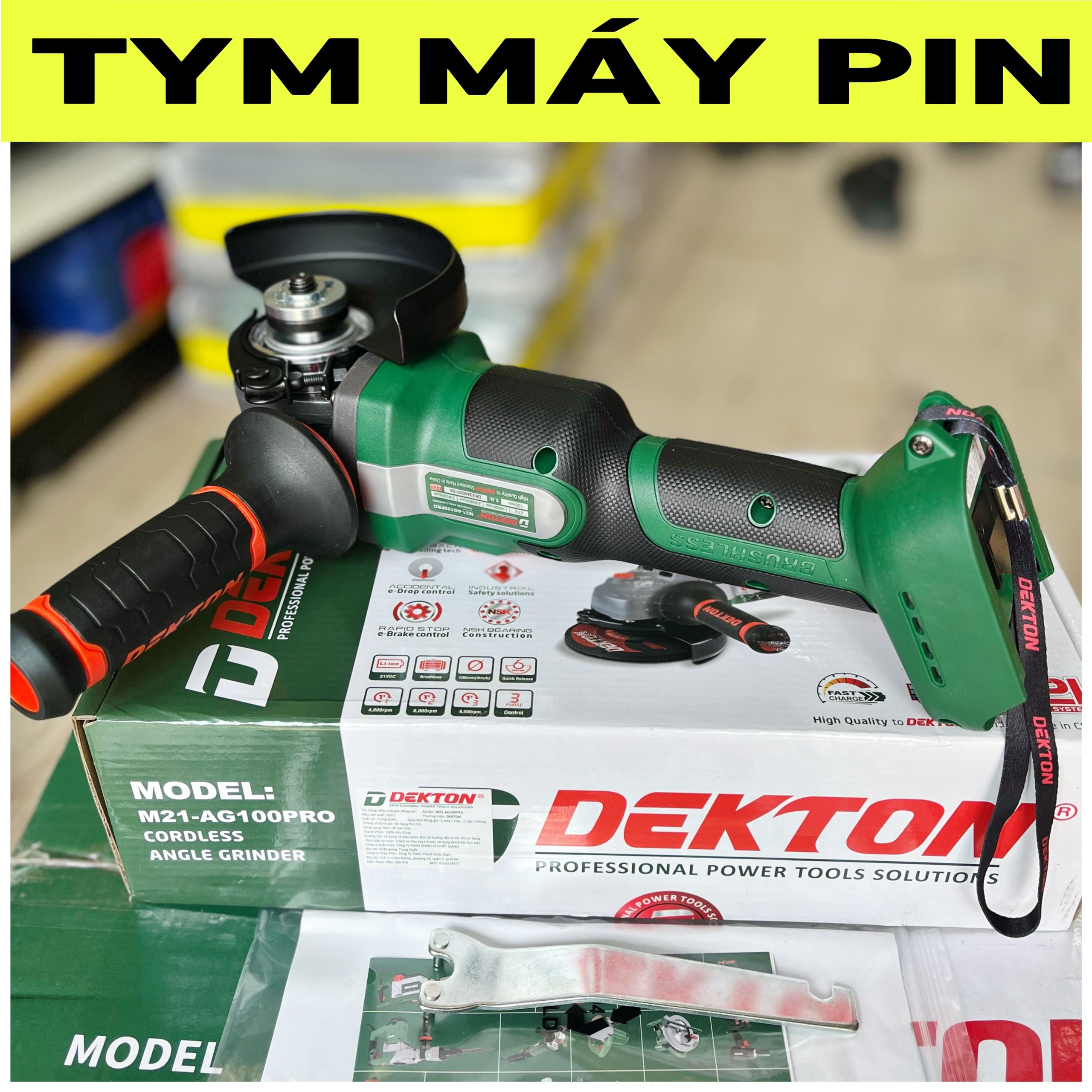 Máy mài góc Pin 21V Dekton M21-AG100PRO Có ATC – TYM MÁY PIN