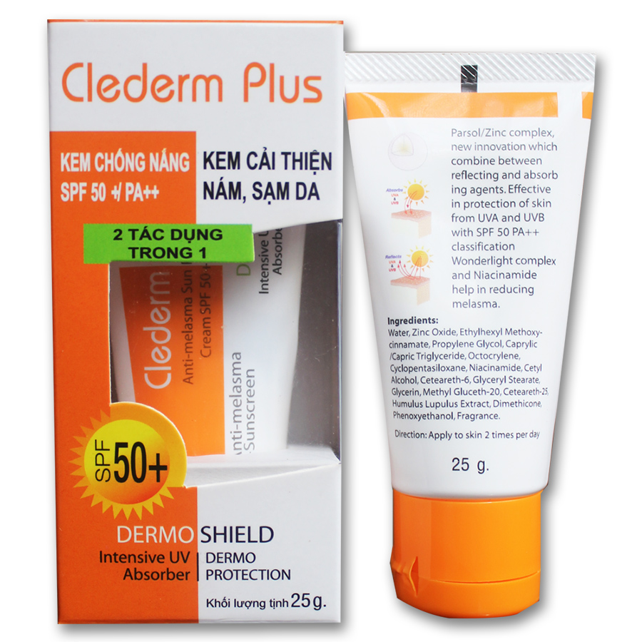 Kem chống nắng và cải thiện nám Clederm Plus Anti-Melasma Sun Protection Cream SPF50+PA++