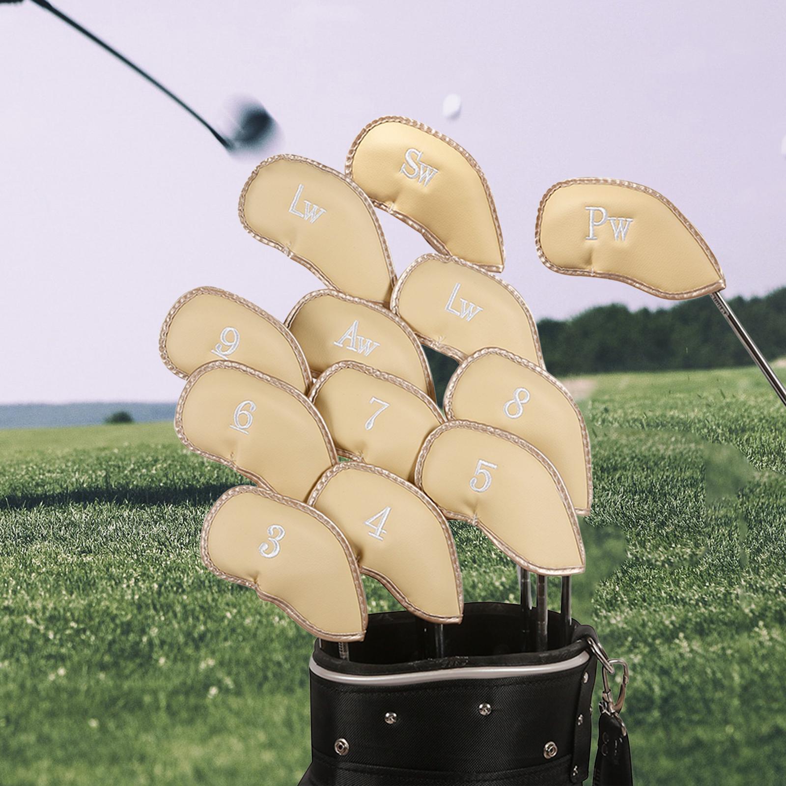 Golf Iron Head Covers, Golf Iron Headcovers, Modern Anti Scratch, Outdoor PU Leather Golf Club Head Cover for Equipment Golfer Travel Transport