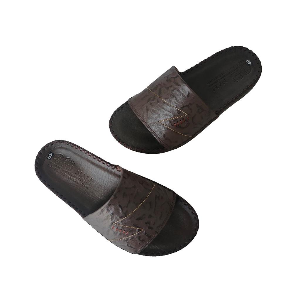 Dép Nam Quai Ngang HÀ NAM Da Bò Thật Cao Cấp DNA2172