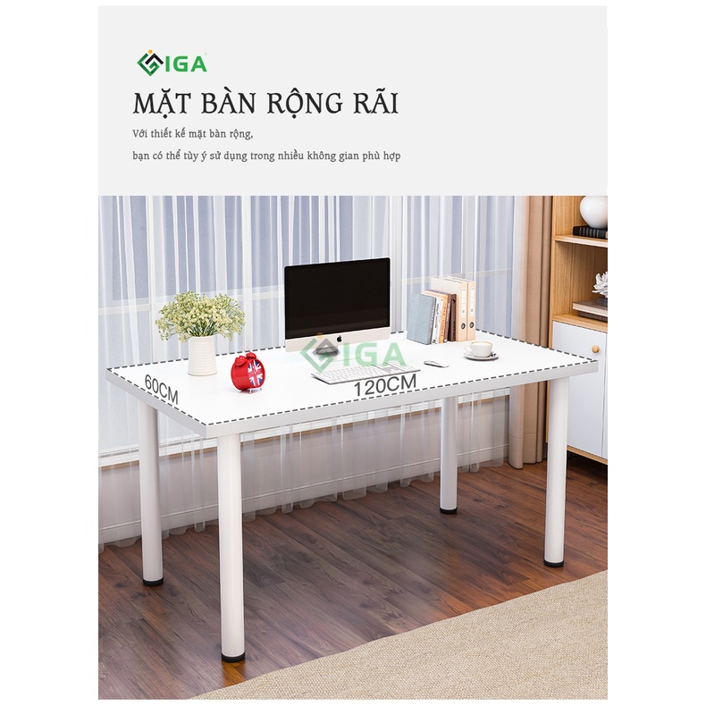 [GIÁ ƯU ĐÃI] Bàn Làm Việc Bàn Học Chân Sắt Sơn Tĩnh Điện Cao Cấp Phong Cách Hiện Đại Decor Nhà Xinh - GT62