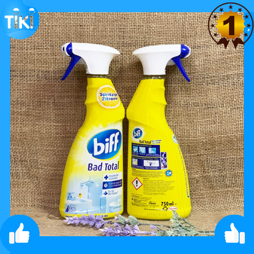 Xịt tẩy rửa phòng tắm 750ml, Badreiniger Total Zitrus, 750 ml, cho phòng tắm sạch bóng như mới.