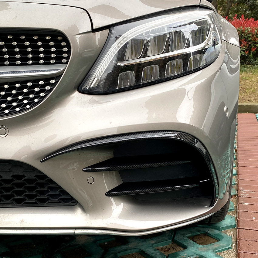 Nẹp Viền Carbon Bao Đèn Sương Mù Cản Trước Mercedes Benz C Class W205 C180 c200 C260 2019 2020 +