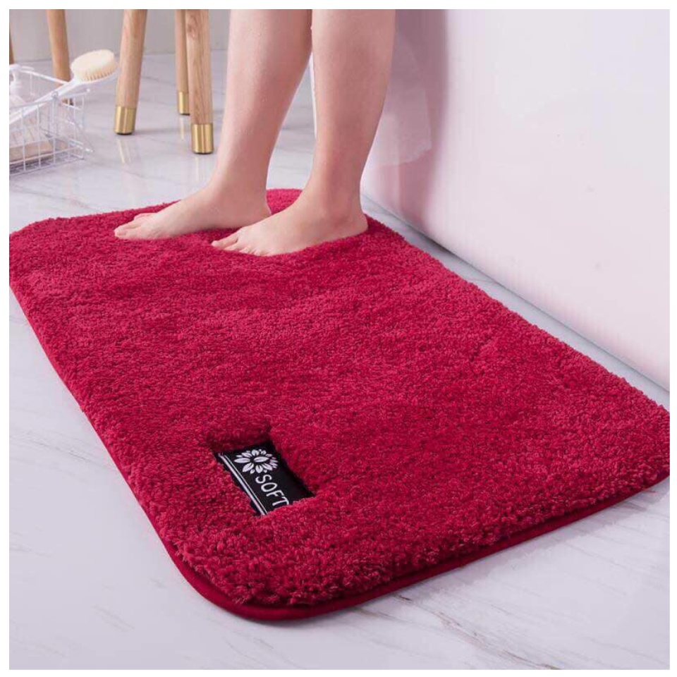 Thảm chùi chân Soft để phòng ngủ, phòng khách, nhà bếp, nhà tắm sang trọng chất liệu lông cừu mềm mại, êm chân, siêu thấm hút nước, loại to 50x80cm