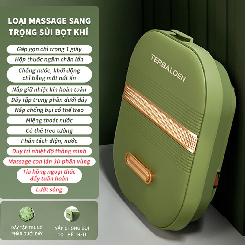 Bồn ngâm chân massage điện có thể gập gọn có tích hợp tia hồng ngoại Bồn ngâm làm nóng massage thư giãn chân， Giúp cơ thể khỏe mạnh, sảng khoái, tinh thần minh mẫn, giảm strees nhanh chóng