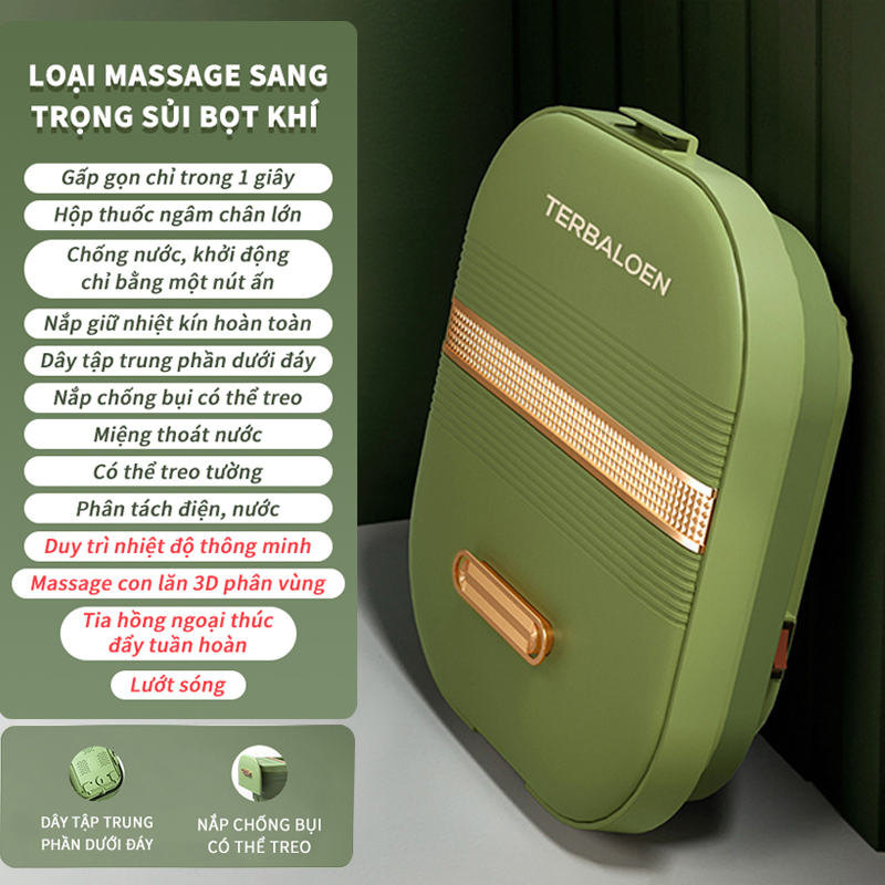 Bồn ngâm chân massage điện có thể gập gọn có tích hợp tia hồng ngoại Bồn ngâm làm nóng massage thư giãn chân， Giúp cơ thể khỏe mạnh, sảng khoái, tinh thần minh mẫn, giảm strees nhanh chóng.