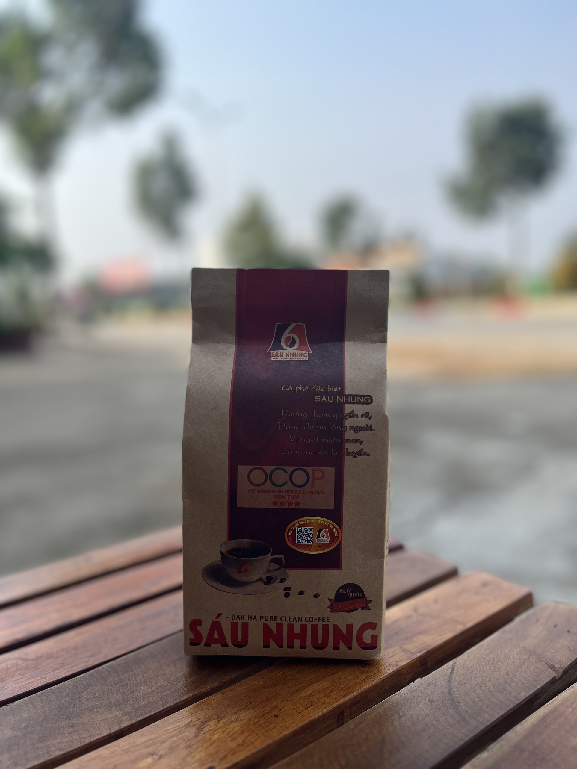 Cà phê nguyên chất rang mộc - Loại Đậm đặc - Túi 500Gr - Cà phê đặc biệt Sáu Nhung