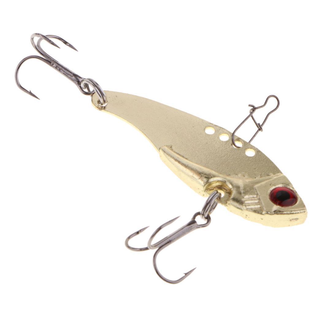 VIB Fishing Lure Metal Hard Bait with Treble Hooks for Bass Trout Walleye Fishing Spoons