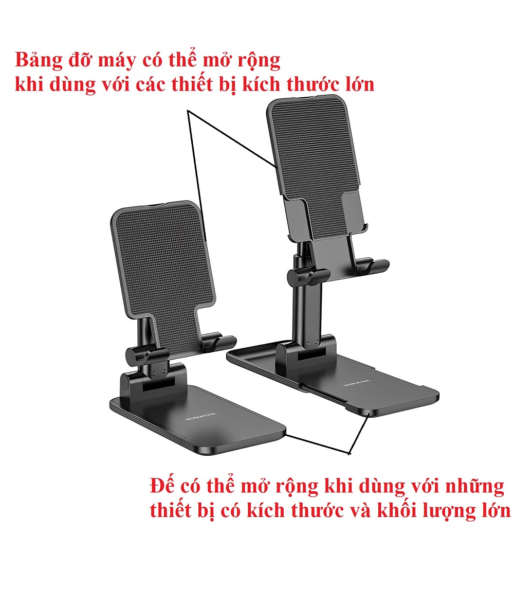 Giá đỡ mini đẻ bàn dạng xếp nhỏ gọn cho điện thoại máy tính bảng Borofone BH81 _ hàng chính hãng