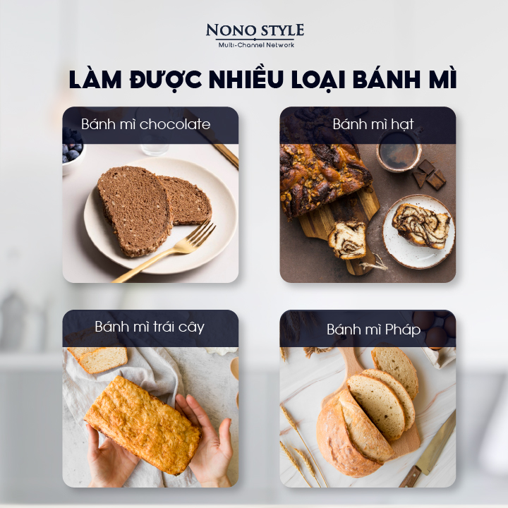 Máy Làm Bánh Mì Tự Động Gevi GEBMA333-V - Menu 12 Chế Độ Tự Động, Hẹn Giờ 13 Tiếng - Hàng Chính Hãng