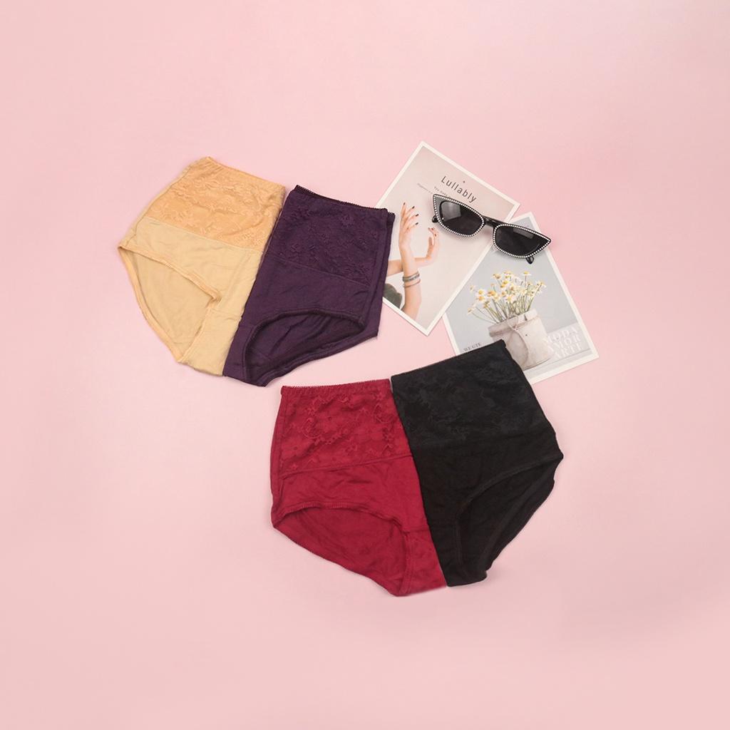 Quần Lót Nữ Cotton LUPERI SP717 Phối Ren Cạp Cao Định Hình Eo Thon Gọn Chất Liệu Mềm Mịn Co Giãn Kháng Khuẩn Khử Mùi