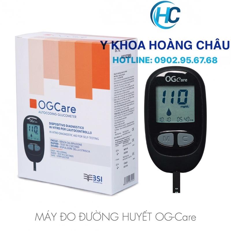 Trọn bộ máy đo đường huyết OGCare tặng kèm 100 que test + 100 kim lấy máu và 100 cồn sát khuẩn (Italy)