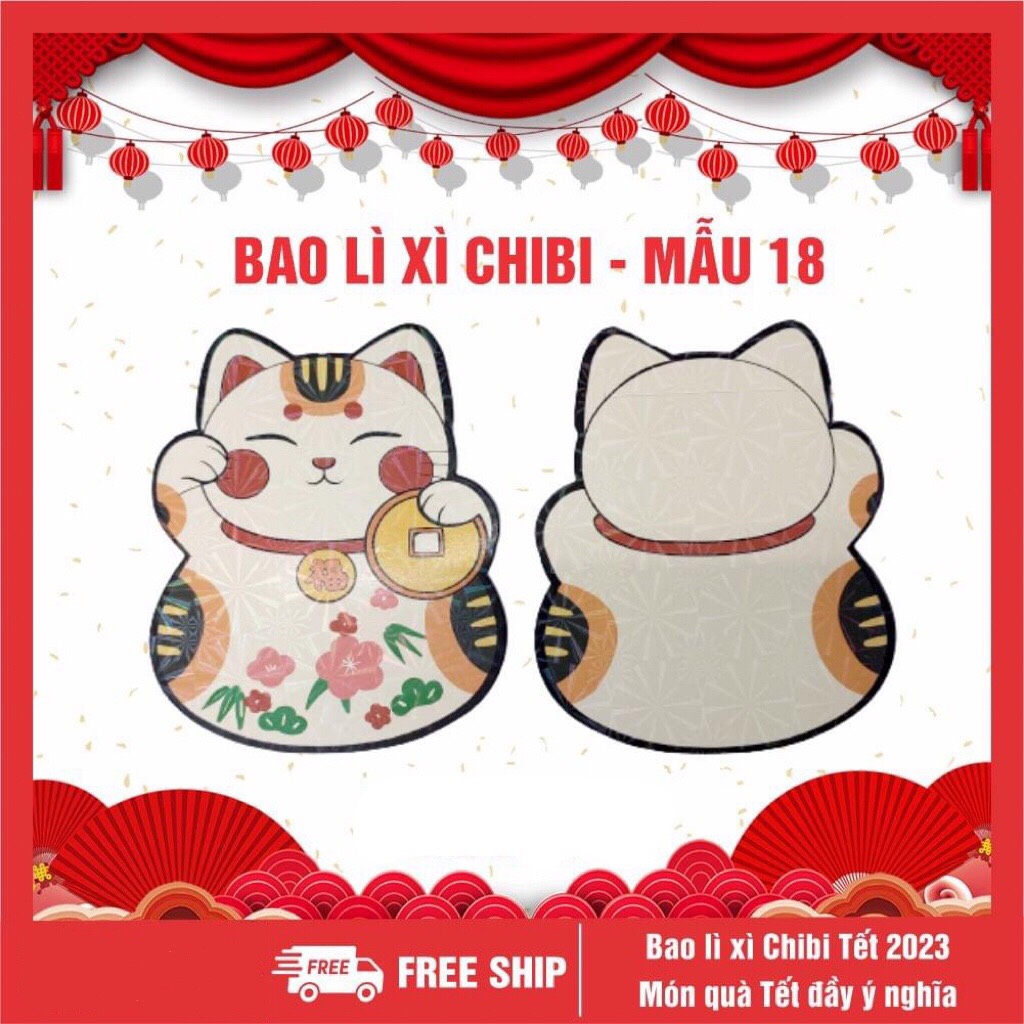 Bao lì xì chibi Tết 2023 cute dễ thương có phản quang - Giao mẫu ngẫu nhiên