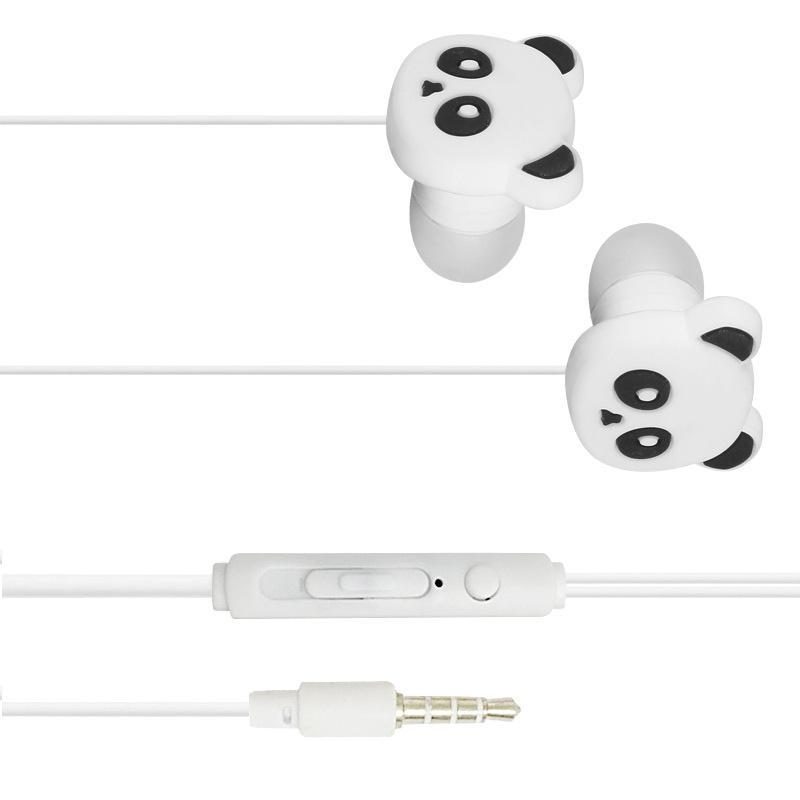 Đảm Bảo Chất Lượng Mới Sáng Tạo PVC Panda Hoạt Hình Tai Nghe Loại Đa Năng Có Dấu Điều Khiển Dây Tai Nghe Nhạc Quà Tặng Tai Nghe Sáng Tạo
