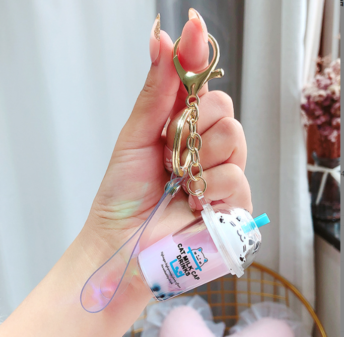 Chìa Khóa Móc Trà Sữa Có Nước Cao Cấp Chất Lượng Rẻ