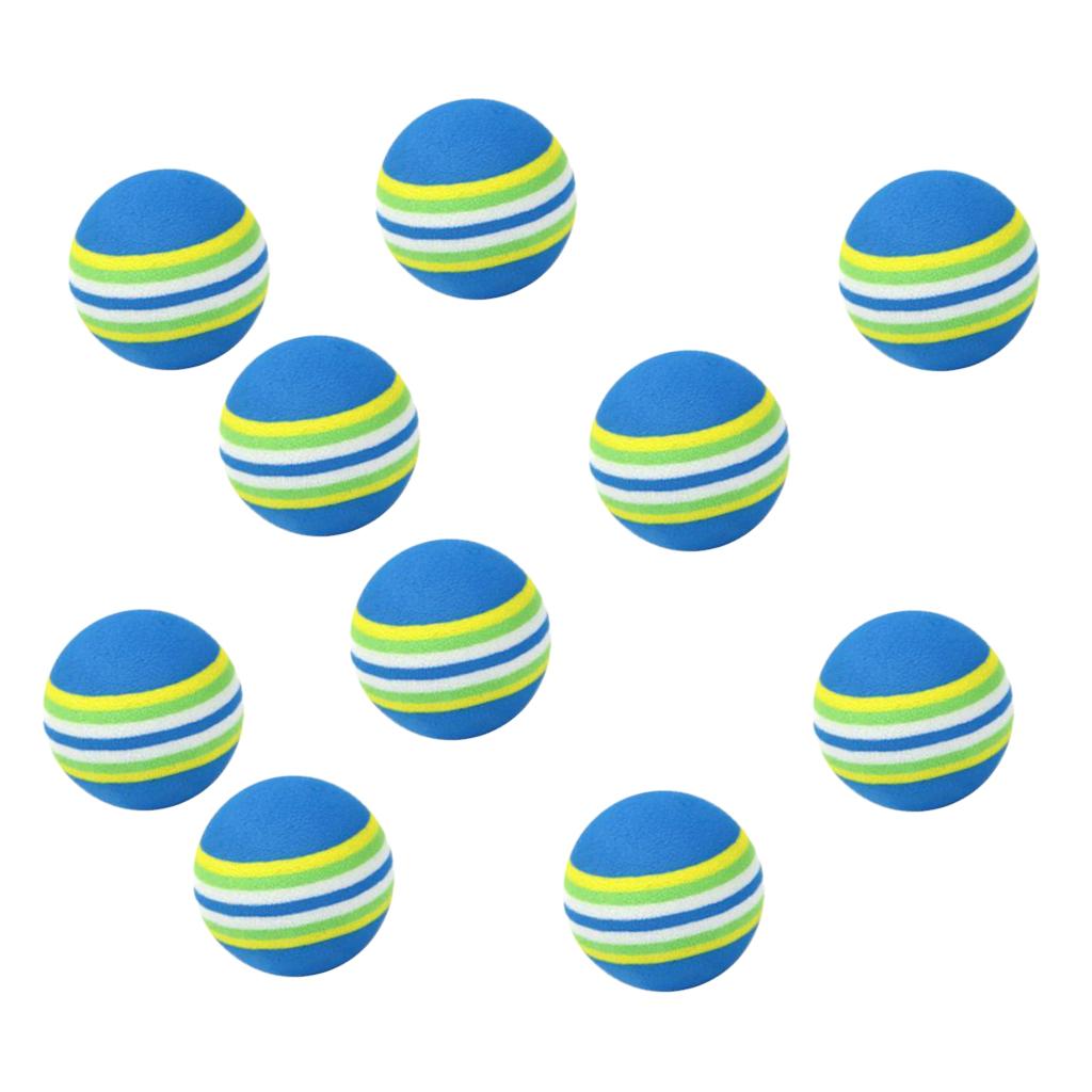 2x 10Pcs Golf Swing Practice Foam Balls Sponge Indoor Practice Rainbow Balls