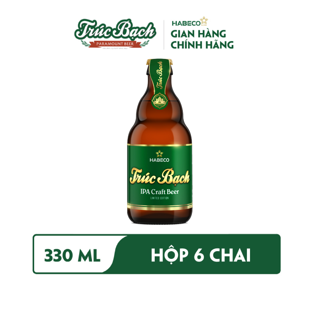 Bia Trúc Bạch IPA Craft - Hộp 6 chai 330ml