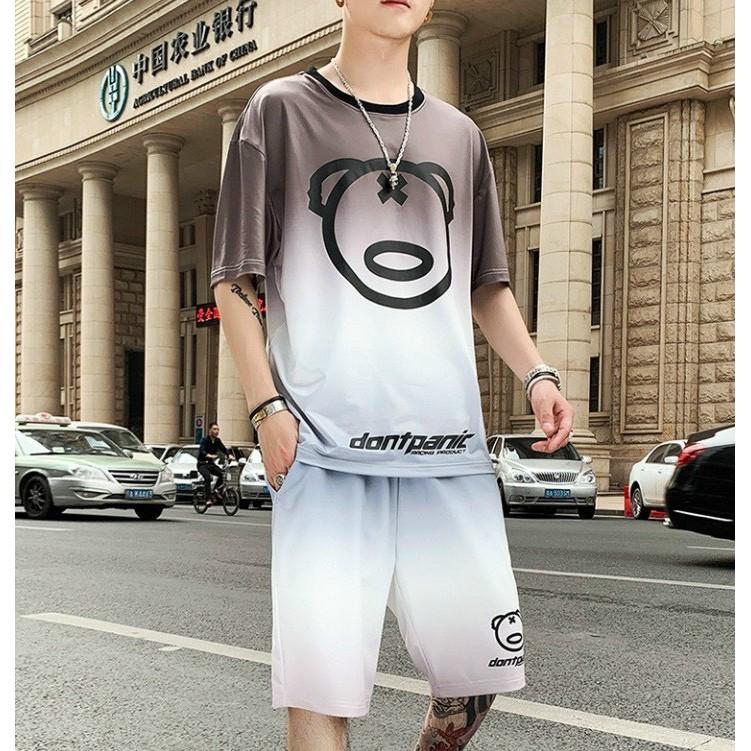 Đồ bộ nam nữ chất vải thun lạnh in chuyển nhiệt co giãn 4 chiều