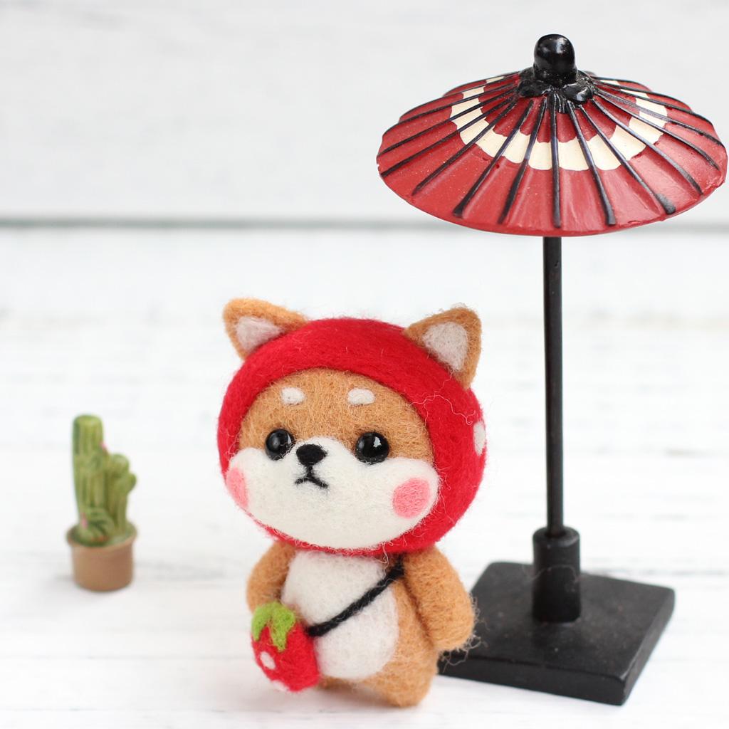 3 Sets Animal Dog Craft Felt Felting Kit for Beginner Valentine Gift