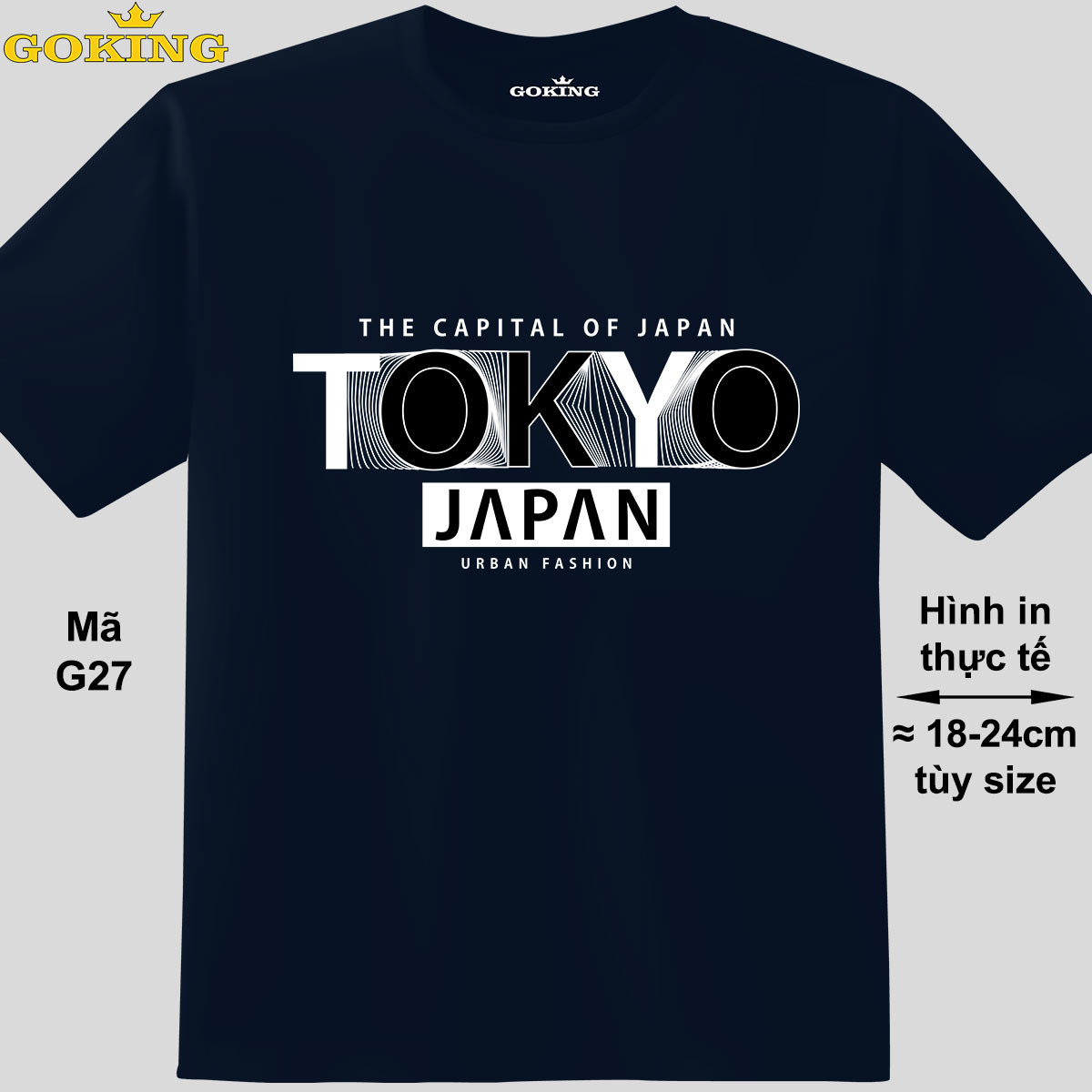 Tokyo Japan, Mã G27. Áo Thun In Chữ Siêu Đẹp, Form Unisex Cho Nam Nữ, Trẻ Em. Áo Phông Goking Hàng Hiệu. Quà Tặng Cao Cấp Cho Gia Đình, Cặp Đôi, Hội Nhóm, Doanh Nghiệp - Navy, Vải Thun Lạnh - 10