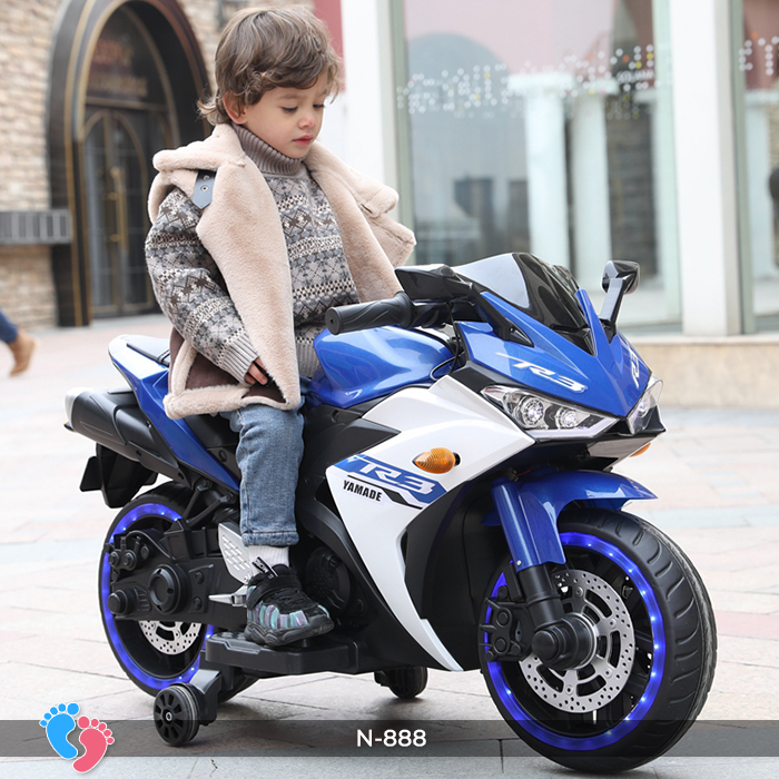 Xe máy moto điện trẻ em phân khối lớn tay ga, chân ga BABY PLAZA N888