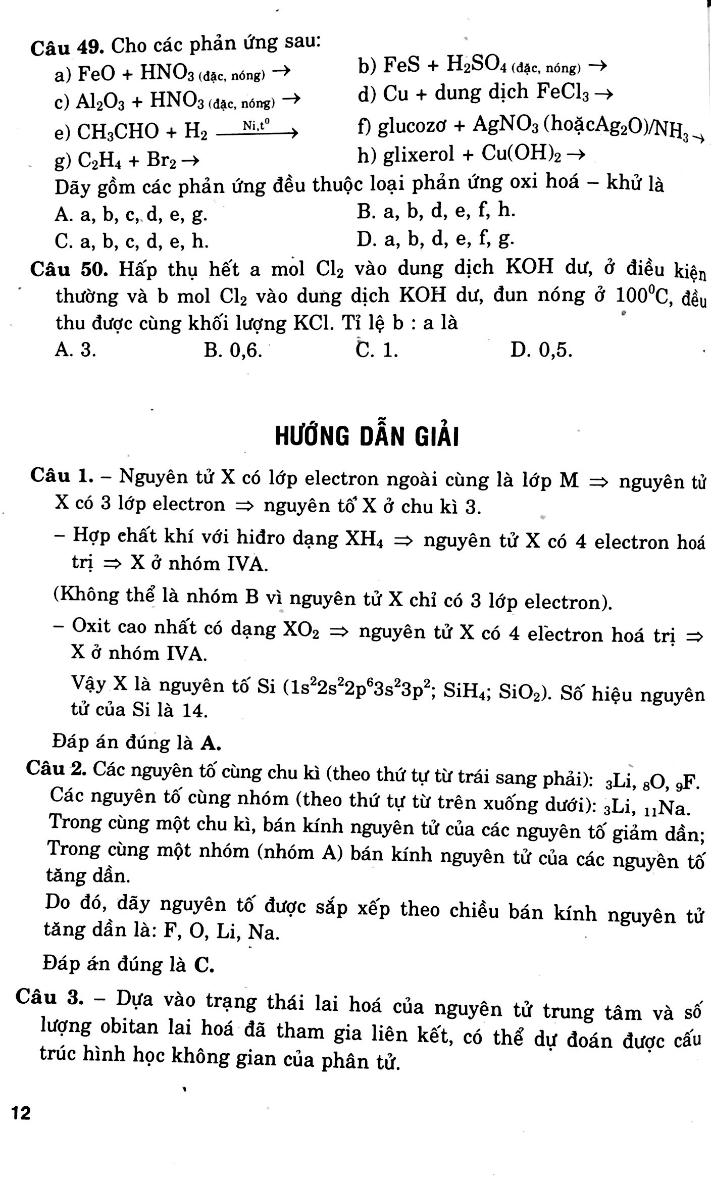 Cấu Trúc Các Dạng Đề Thi Trắc Nghiệm Hóa Học 12