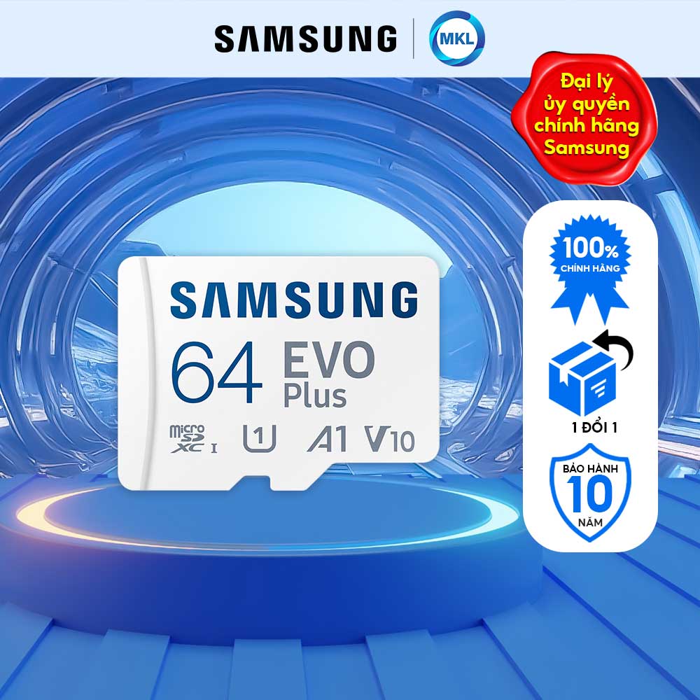 Thẻ nhớ MicroSD Samsung Evo Plus tốc độ tối đa 130MB/s dung lượng 32GB/64GB/128GB/ 256GB/512GB chính hãng