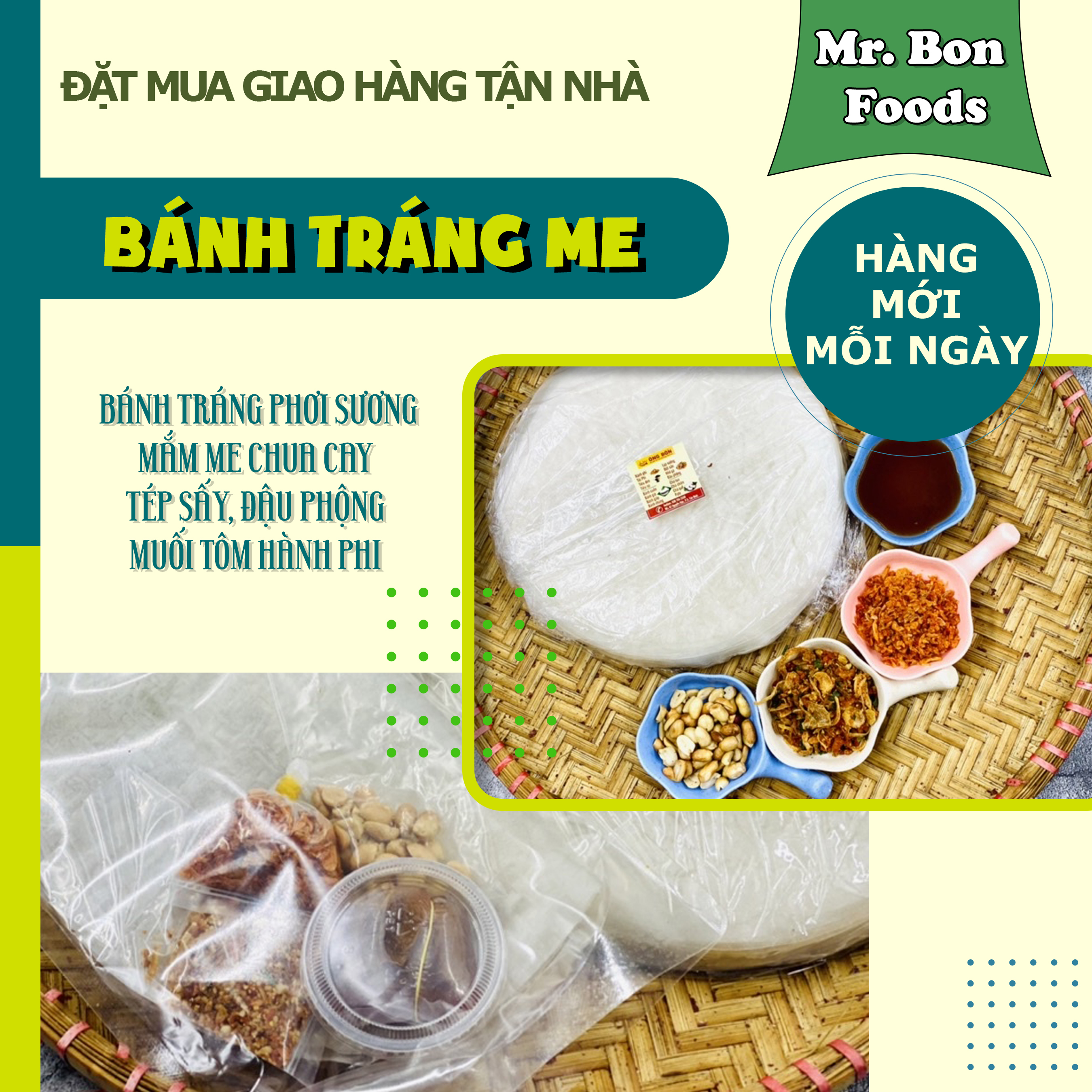 Bánh Tráng Me ÔNG BỐN - Đóng Mới Thơm Dẻo Siêu Ngon