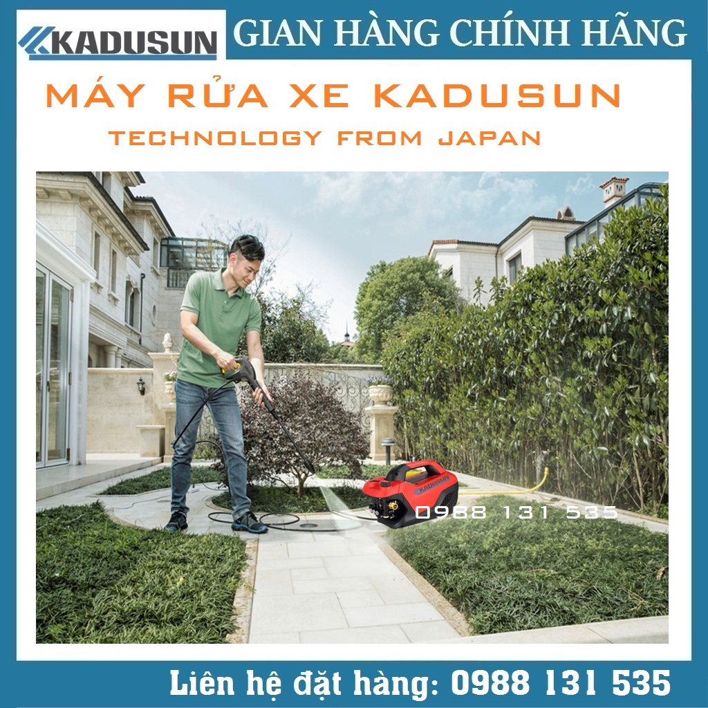 Máy rửa xe, máy phun xịt rửa xe Kadusun áp lực cao mô tơ cảm ứng từ, điều chỉnh áp lực nước, tự hút nước thông minh, Hàng chính hãng