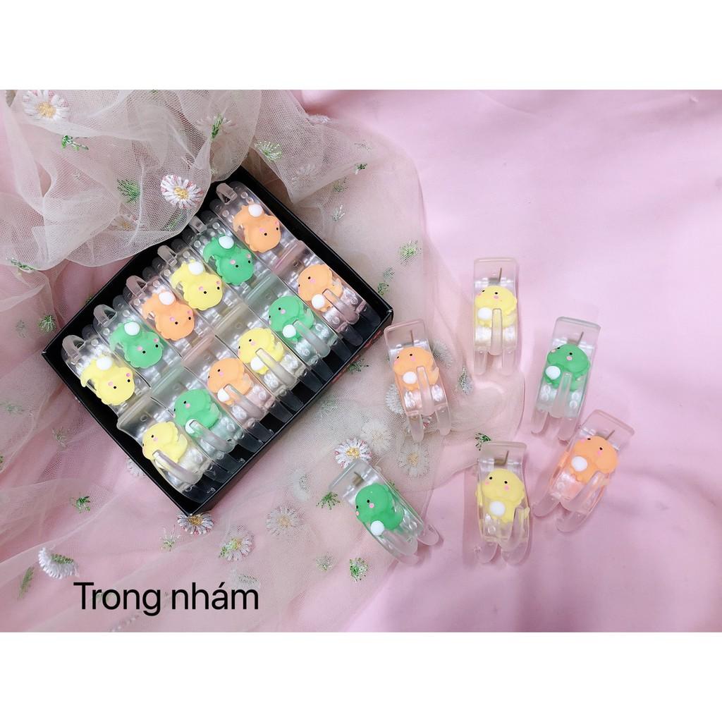 Kẹp tóc răng dẻo trong đính icon khủng long