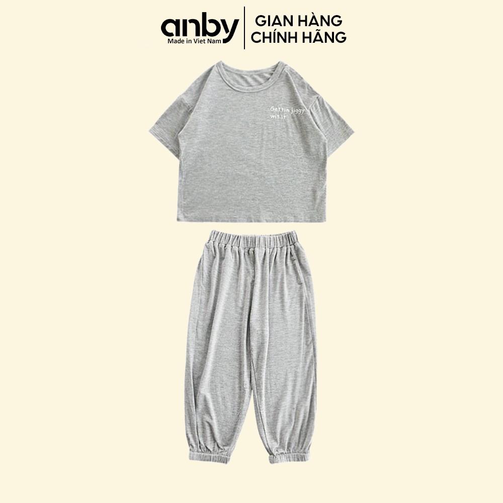 Quần áo trẻ em ANBY bộ đồ cho bé tuổi từ 1 đến 8 tuổi cộc tay quần dài bo gấu cotton thun lạnh