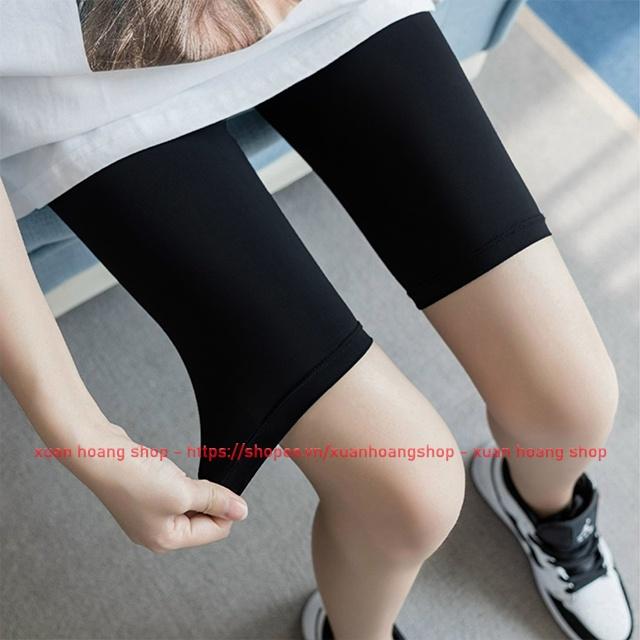 Quần Legging Nữ Tập Gym Yoga Biker Thể Dục Lửng Ngắn Chất Liệu Lanh Mát, Co Giãn Cạp Cao