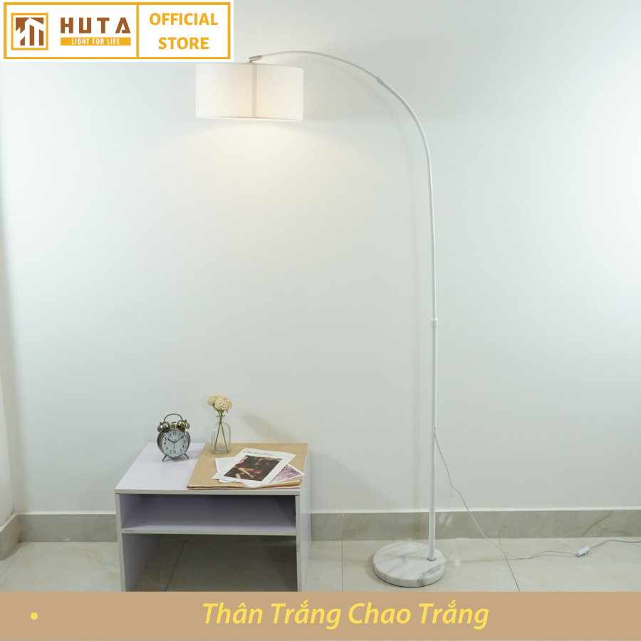 Đèn Cây Đứng HUTA KC2 Thân Cong, Trang Trí Phòng Khách Phòng Ngủ, Sofa, Góc Tường, Cao Cấp Sang Trọng, Đèn Vàng Bóng Led Tiết Kiệm Điện