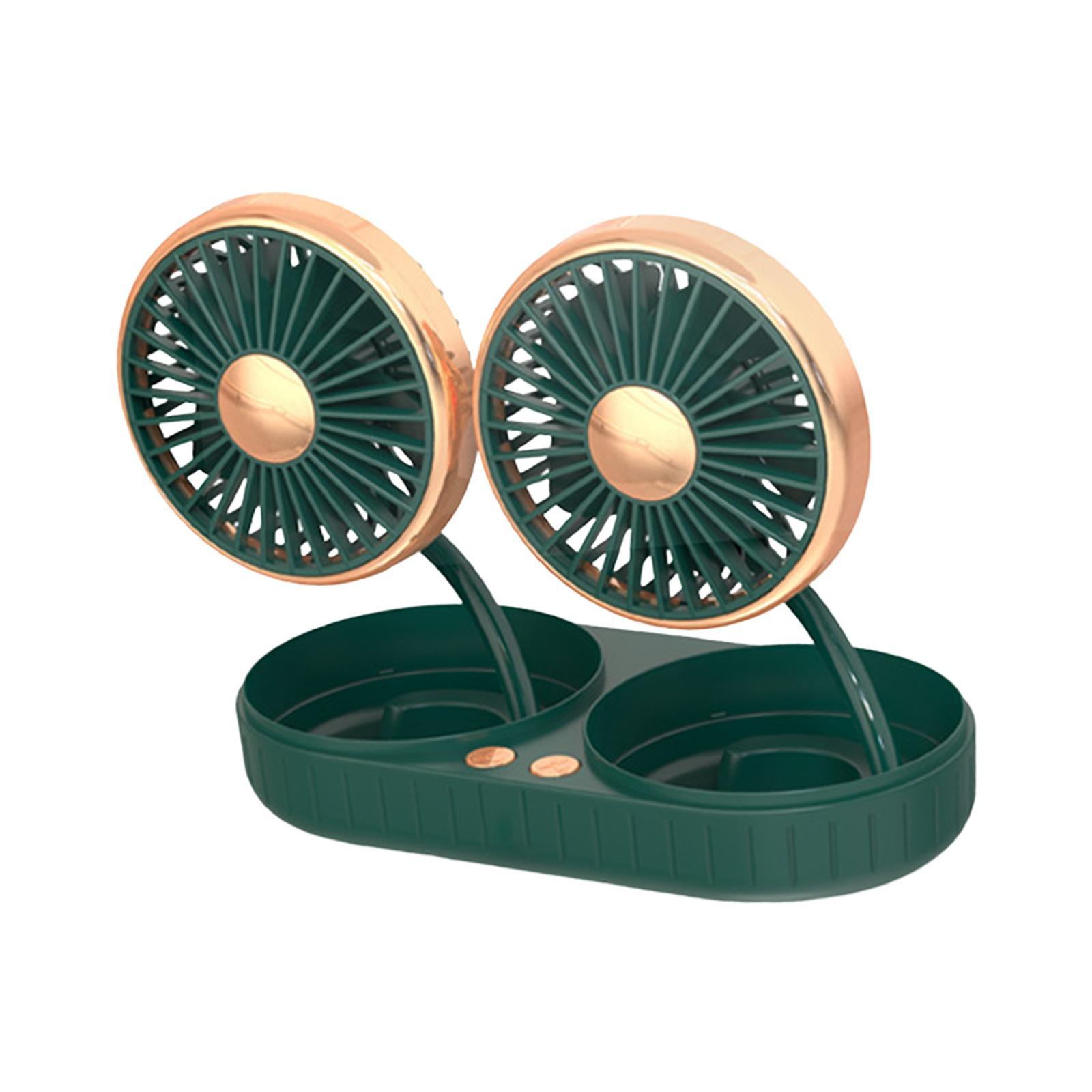 Electric Car Fan Vehicle Fan Double Head Auto Cooling Fan Tabletop Lightweight Fittings Car Cooling Fan Car Fan for Truck SUV Dashboard