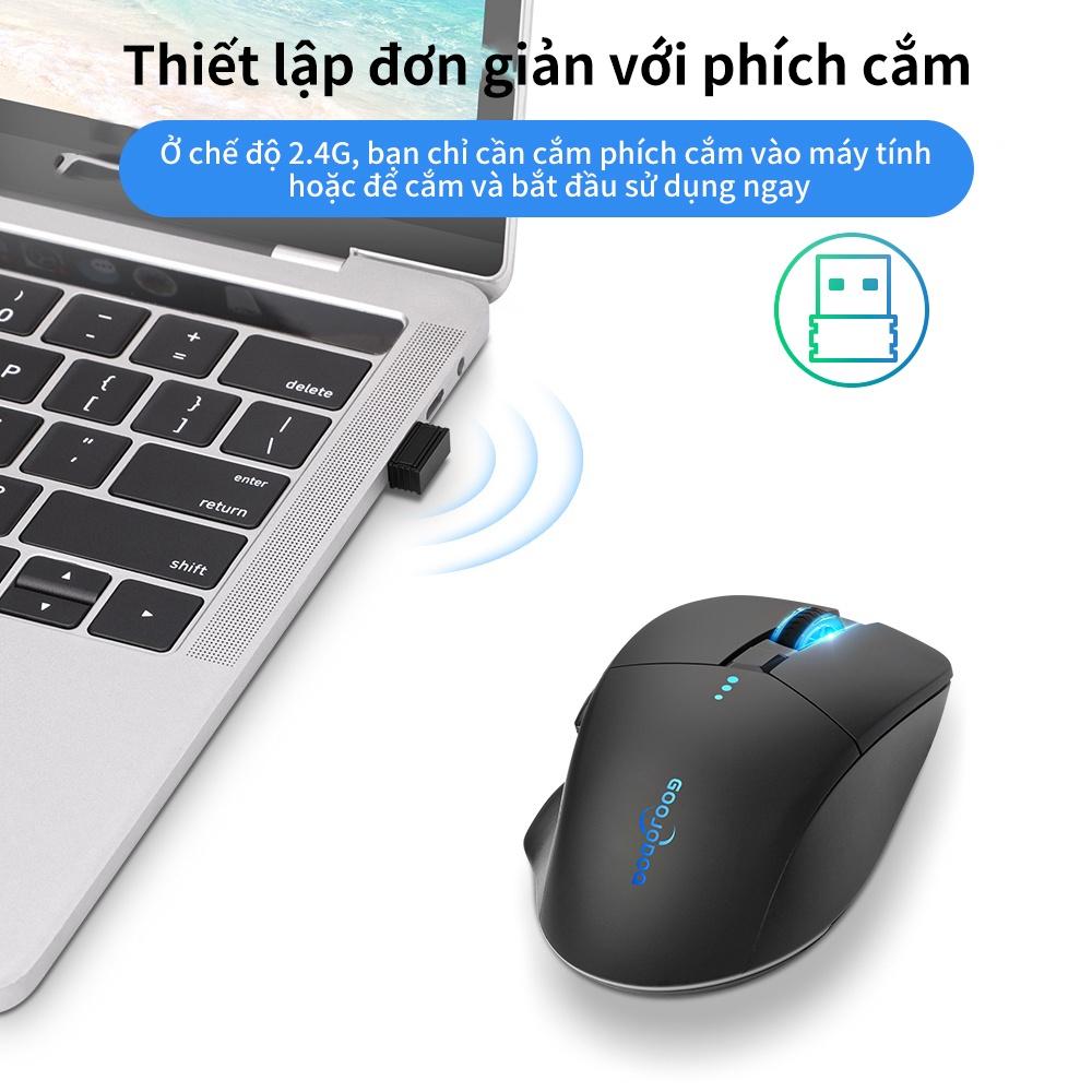 [HÀNG CHÍNH HÃNG GOOJODOQ] M09 - Chuột Không Dây Bluetooth 4000DPI Máy Tính USB 2.4GHz Ergonomic Scrolling Hiển Thị Pin Thích hợp cho Game