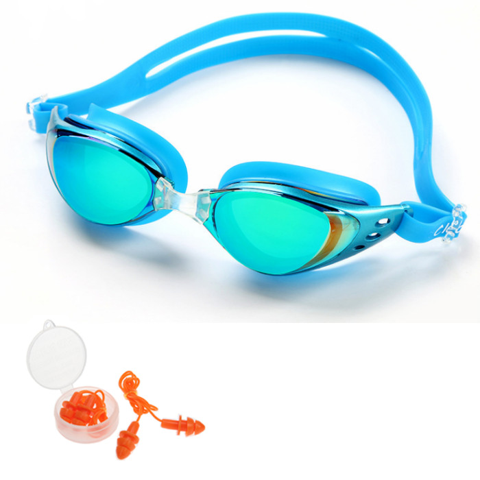 Kính Bơi Cleacco Polycarbonate Cao Cấp Chống Sương Mù , Tia Cực Tím Tặng Kèm Bịt Tai Và Đệm Mũi