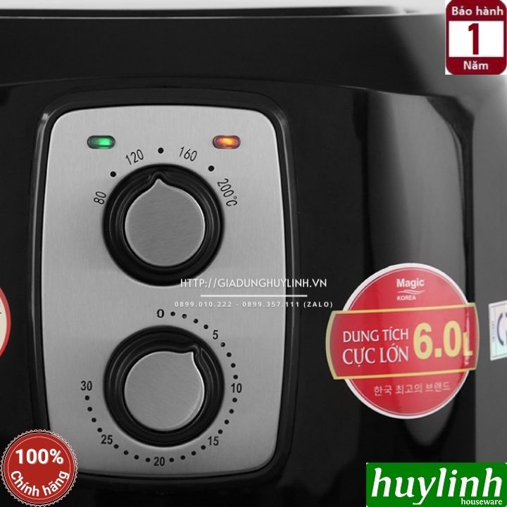 Nồi Chiên Không Dầu Magic Korea A-83 - Đen - Hàng Chính Hãng
