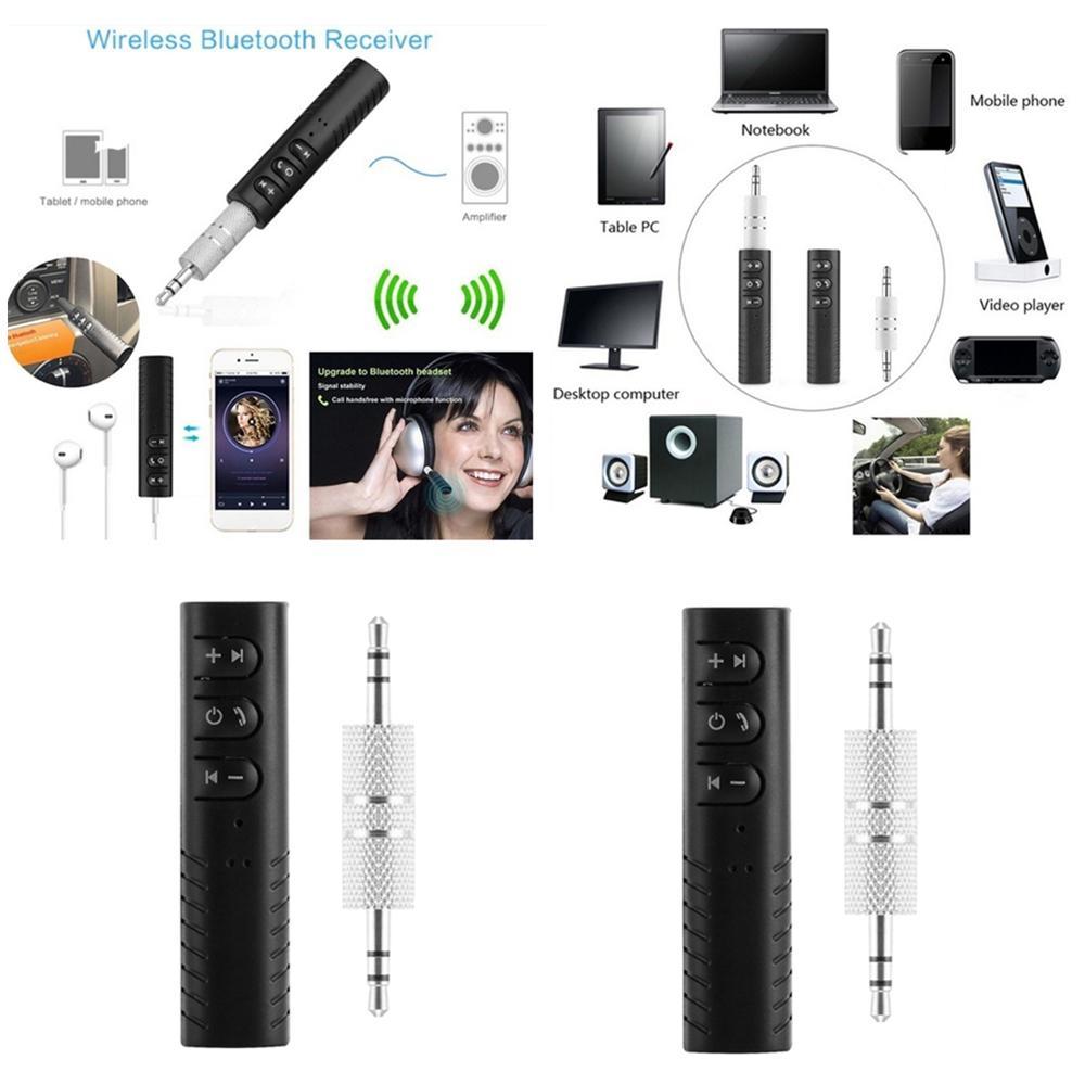 2x Mini Wireless Bluetooth v5.0 Receiver 3.5mm Jack Car AUX Audio Adapter